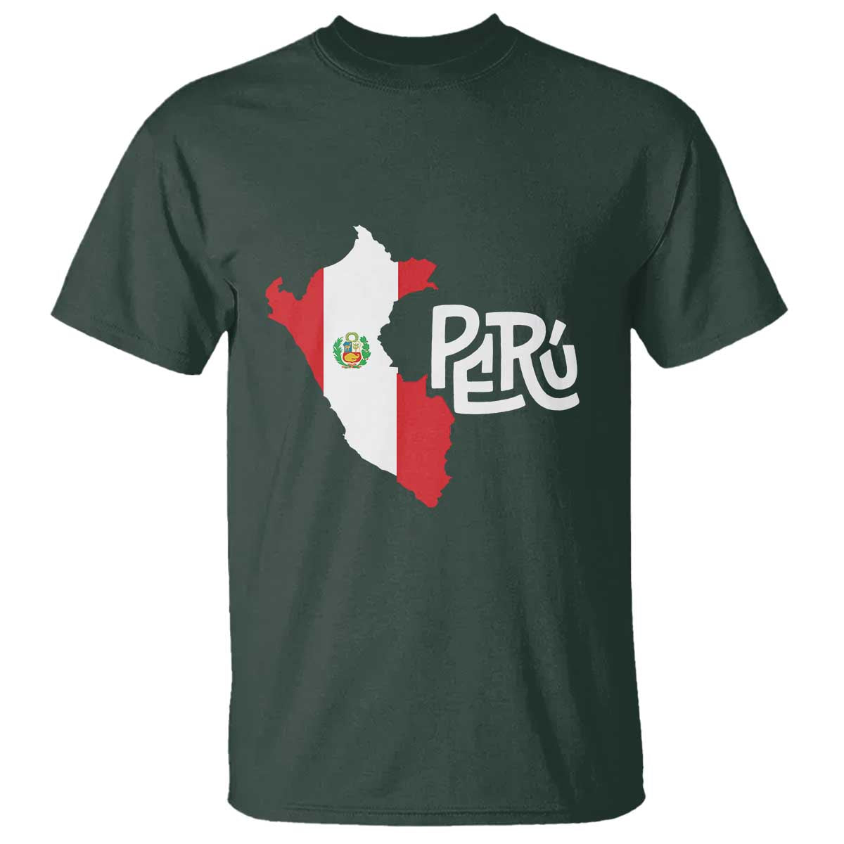 Peruvian Pride T Shirt Peru Est. 1821 TS09 Dark Forest Green Print Your Wear