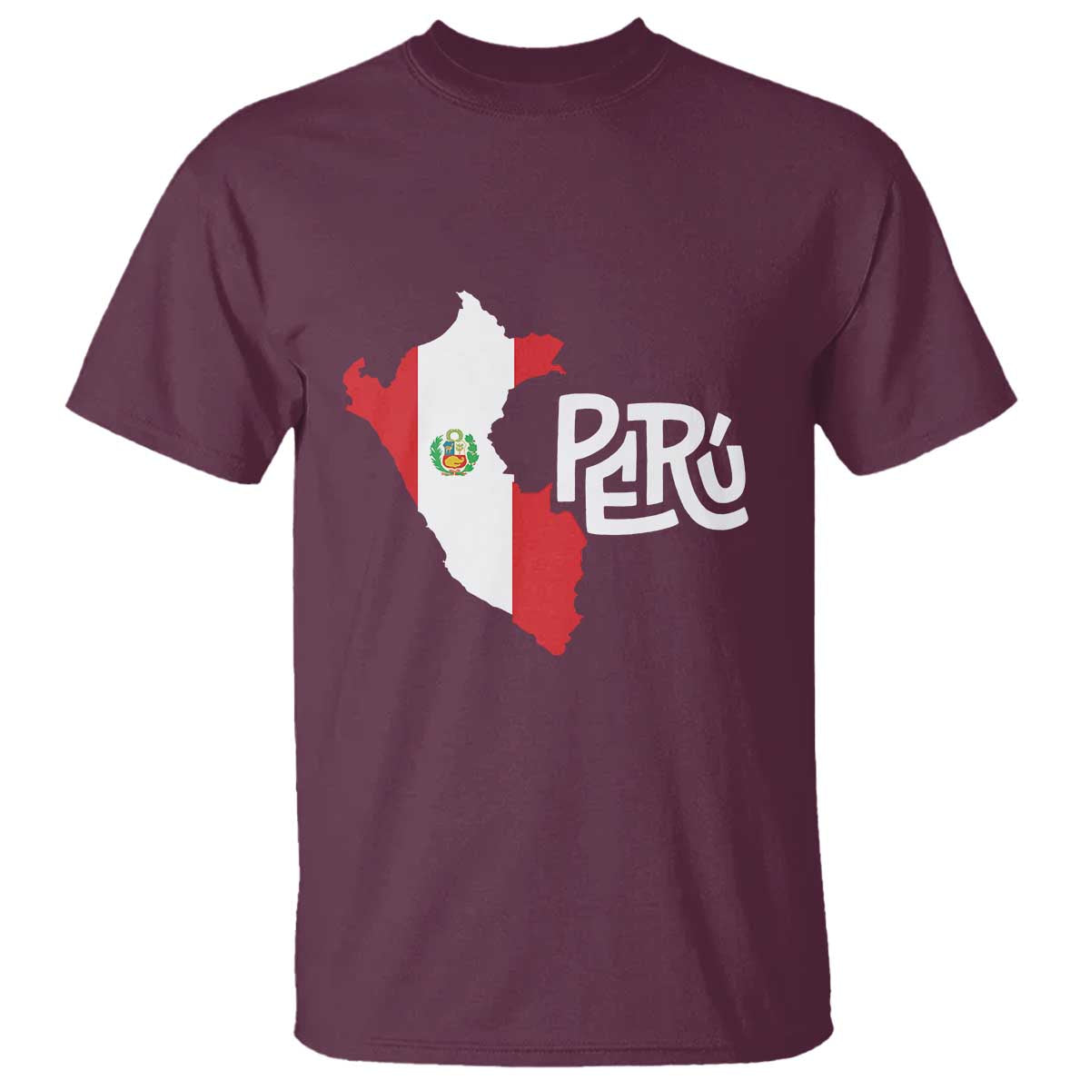 Peruvian Pride T Shirt Peru Est. 1821 TS09 Maroon Print Your Wear