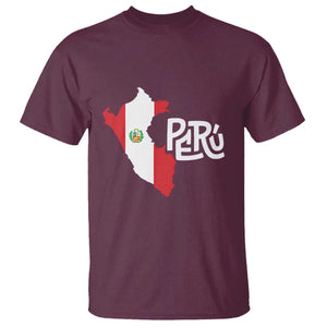 Peruvian Pride T Shirt Peru Est. 1821 TS09 Maroon Print Your Wear