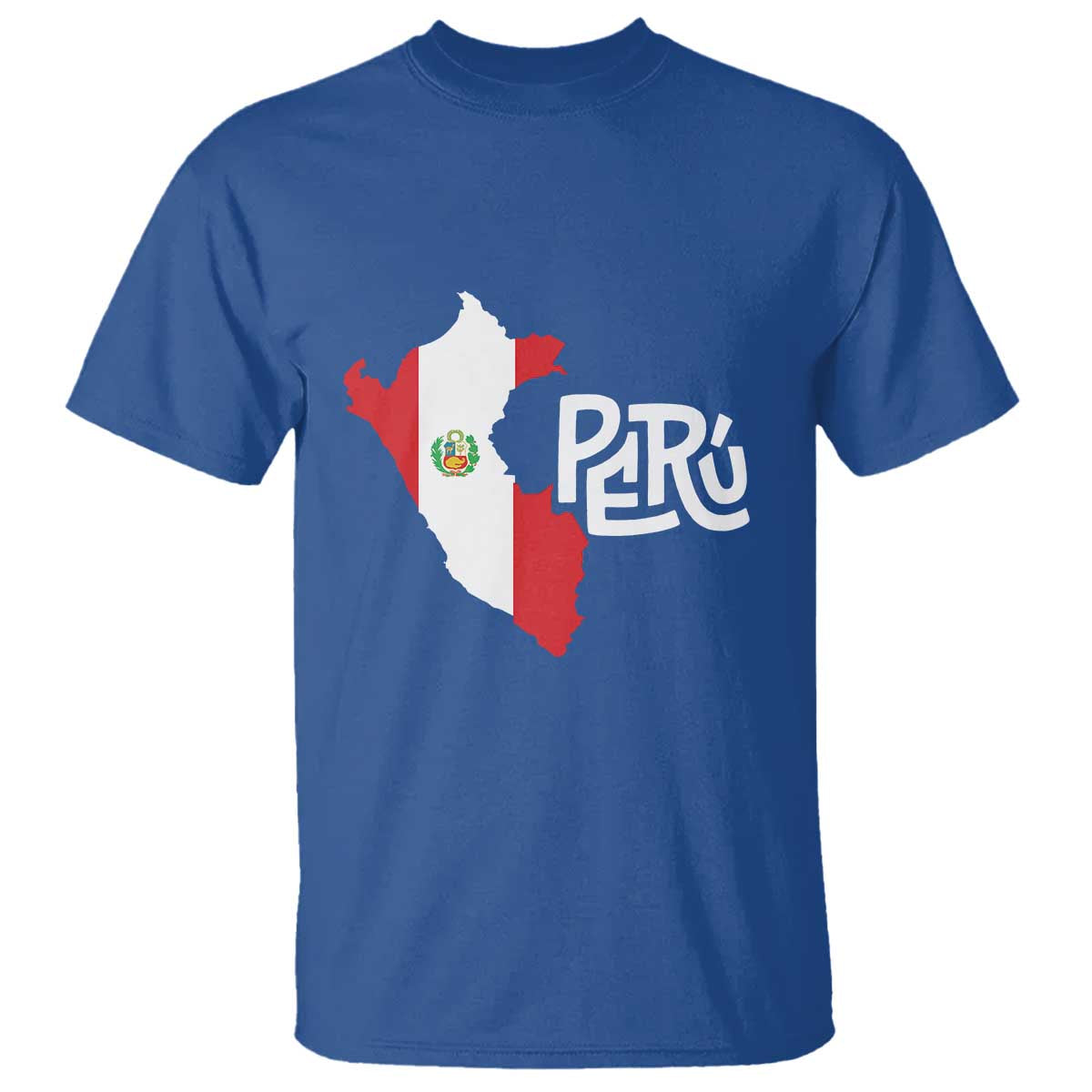 Peruvian Pride T Shirt Peru Est. 1821 TS09 Royal Blue Print Your Wear