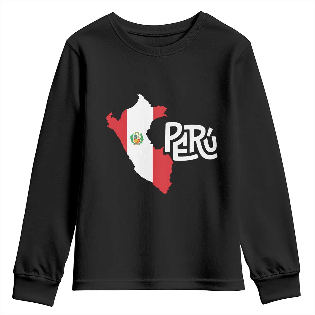 Peruvian Pride Youth Sweatshirt Peru Est. 1821 TS09 Black Print Your Wear