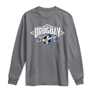 Uruguayan Uruguay Soccer Support Long Sleeve Shirt TS09 Charcoal Print Your Wear