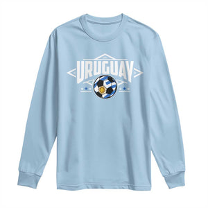 Uruguayan Uruguay Soccer Support Long Sleeve Shirt TS09 Light Blue Print Your Wear