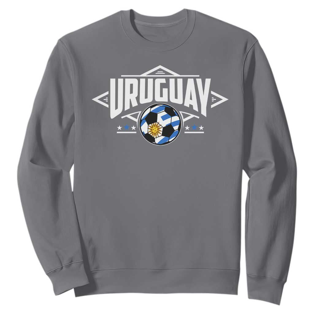 Uruguayan Uruguay Soccer Support Sweatshirt TS09 Charcoal Print Your Wear