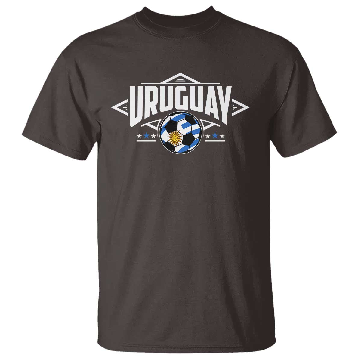 Uruguayan Uruguay Soccer Support T Shirt TS09 Dark Chocolate Print Your Wear