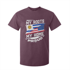 Uruguayan American T Shirt For Kid My Roots My Home Proud TS09 Maroon Print Your Wear