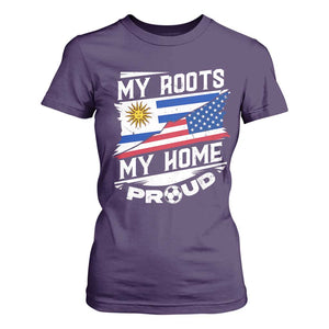 Uruguayan American T Shirt For Women My Roots My Home Proud TS09 Purple Print Your Wear