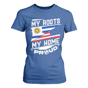 Uruguayan American T Shirt For Women My Roots My Home Proud TS09 Royal Blue Print Your Wear