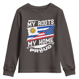 Uruguayan American Youth Sweatshirt My Roots My Home Proud TS09 Dark Chocolate Print Your Wear