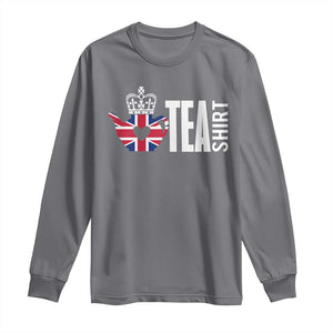 Funny English Tea UK Flag Long Sleeve Shirt TS09 Charcoal Print Your Wear