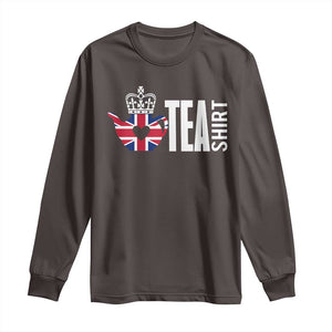 Funny English Tea UK Flag Long Sleeve Shirt TS09 Dark Chocolate Print Your Wear