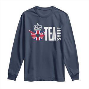 Funny English Tea UK Flag Long Sleeve Shirt TS09 Navy Print Your Wear