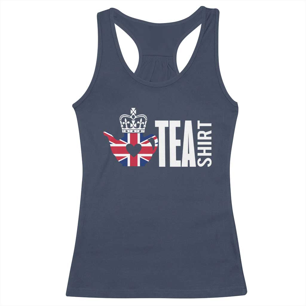 Funny English Tea UK Flag Racerback Tank Top TS09 Navy Print Your Wear