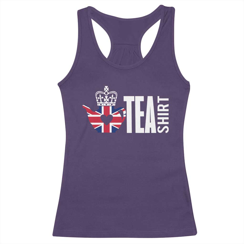 Funny English Tea UK Flag Racerback Tank Top TS09 Purple Print Your Wear