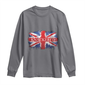 Funny Knackered The UK Flag British Long Sleeve Shirt TS09 Charcoal Print Your Wear