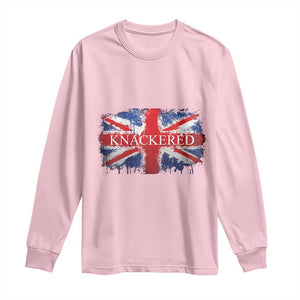 Funny Knackered The UK Flag British Long Sleeve Shirt TS09 Light Pink Print Your Wear