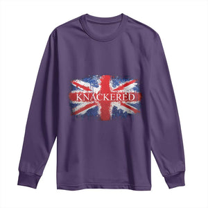 Funny Knackered The UK Flag British Long Sleeve Shirt TS09 Purple Print Your Wear