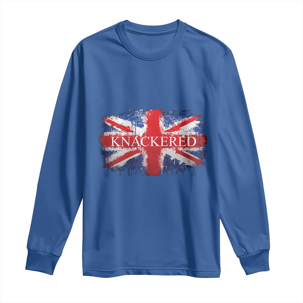 Funny Knackered The UK Flag British Long Sleeve Shirt TS09 Royal Blue Print Your Wear