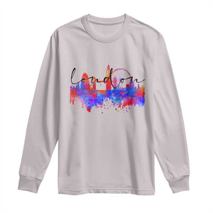 Traveling London Trip Long Sleeve Shirt TS09 Ice Gray Print Your Wear