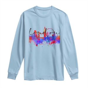 Traveling London Trip Long Sleeve Shirt TS09 Light Blue Print Your Wear