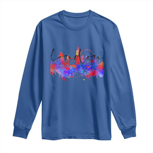 Traveling London Trip Long Sleeve Shirt TS09 Royal Blue Print Your Wear