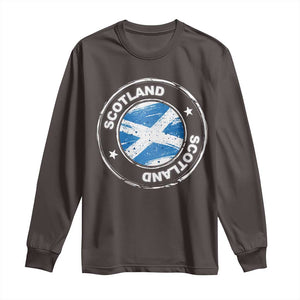 Scotland Flag Scottish Pride Long Sleeve Shirt TS09 Dark Chocolate Print Your Wear