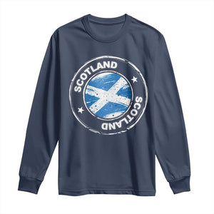 Scotland Flag Scottish Pride Long Sleeve Shirt TS09 Navy Print Your Wear