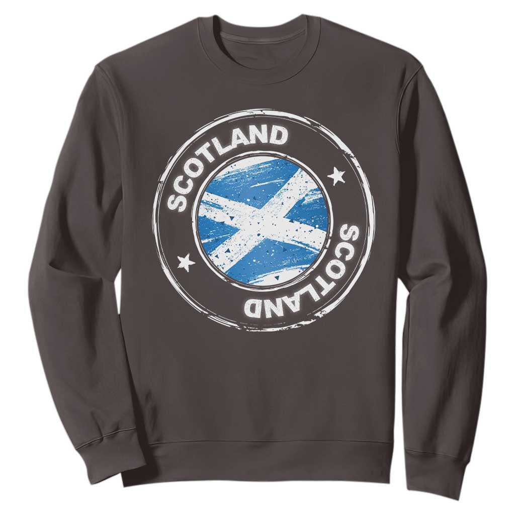 Scotland Flag Scottish Pride Sweatshirt TS09 Dark Chocolate Print Your Wear