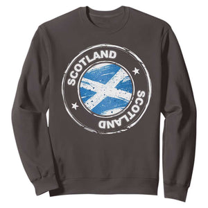 Scotland Flag Scottish Pride Sweatshirt TS09 Dark Chocolate Print Your Wear