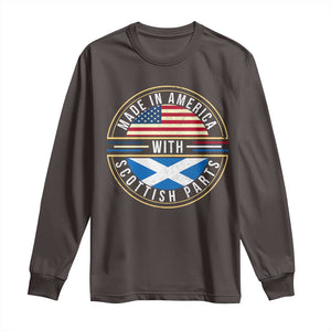 Scottish American Long Sleeve Shirt Made In America With Scottish Parts Scotland TS09 Dark Chocolate Print Your Wear