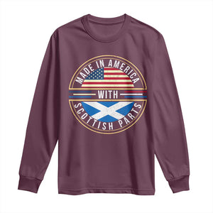 Scottish American Long Sleeve Shirt Made In America With Scottish Parts Scotland TS09 Maroon Print Your Wear