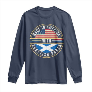 Scottish American Long Sleeve Shirt Made In America With Scottish Parts Scotland TS09 Navy Print Your Wear