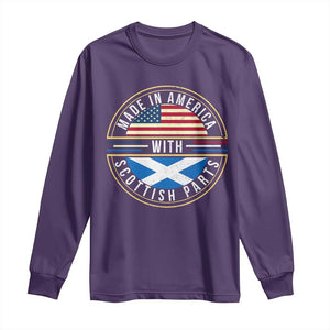 Scottish American Long Sleeve Shirt Made In America With Scottish Parts Scotland TS09 Purple Print Your Wear