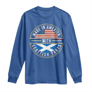 Scottish American Long Sleeve Shirt Made In America With Scottish Parts Scotland TS09 Royal Blue Print Your Wear