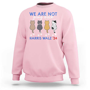 Harris Walz 2024 Sweatshirt We're Not Going Back Kamala Cute Cats TS09 Light Pink Print Your Wear