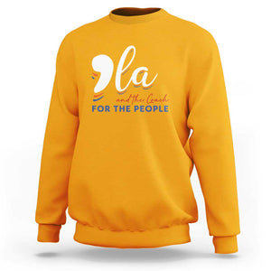 Harris Walz 2024 Sweatshirt Comma La Kamala And The Coach For The People TS09 Gold Print Your Wear