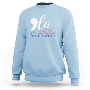 Harris Walz 2024 Sweatshirt Comma La Kamala And The Coach For The People TS09 Light Blue Print Your Wear