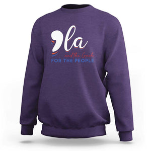 Harris Walz 2024 Sweatshirt Comma La Kamala And The Coach For The People TS09 Purple Print Your Wear