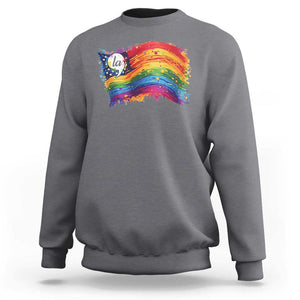 Rainbow Flag Comma La Harris 2024 Sweatshirt TS09 Charcoal Print Your Wear