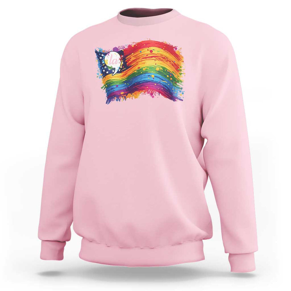 Rainbow Flag Comma La Harris 2024 Sweatshirt TS09 Light Pink Print Your Wear