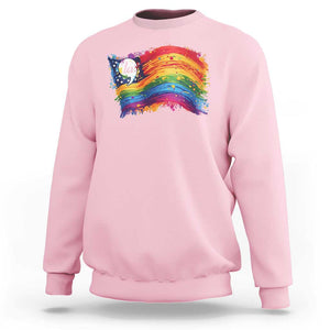 Rainbow Flag Comma La Harris 2024 Sweatshirt TS09 Light Pink Print Your Wear