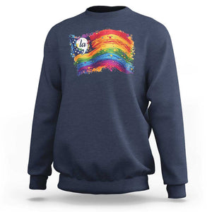 Rainbow Flag Comma La Harris 2024 Sweatshirt TS09 Navy Print Your Wear