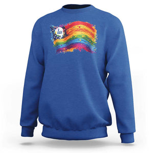 Rainbow Flag Comma La Harris 2024 Sweatshirt TS09 Royal Blue Print Your Wear