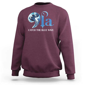 Comma La Harris Sweatshirt Kamala 2024 Catch The Blue Wave TS09 Maroon Print Your Wear