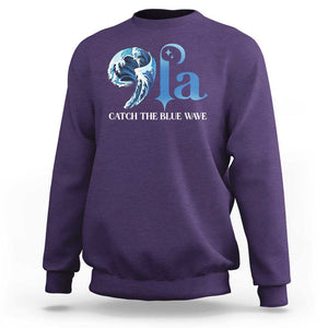 Comma La Harris Sweatshirt Kamala 2024 Catch The Blue Wave TS09 Purple Print Your Wear