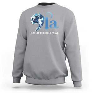 Comma La Harris Sweatshirt Kamala 2024 Catch The Blue Wave TS09 Sport Gray Print Your Wear