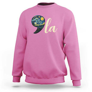 Comma La Harris Sweatshirt Kamala 2024 Starry Night Aesthetic TS09 Azalea Print Your Wear