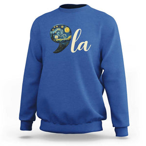 Comma La Harris Sweatshirt Kamala 2024 Starry Night Aesthetic TS09 Royal Blue Print Your Wear