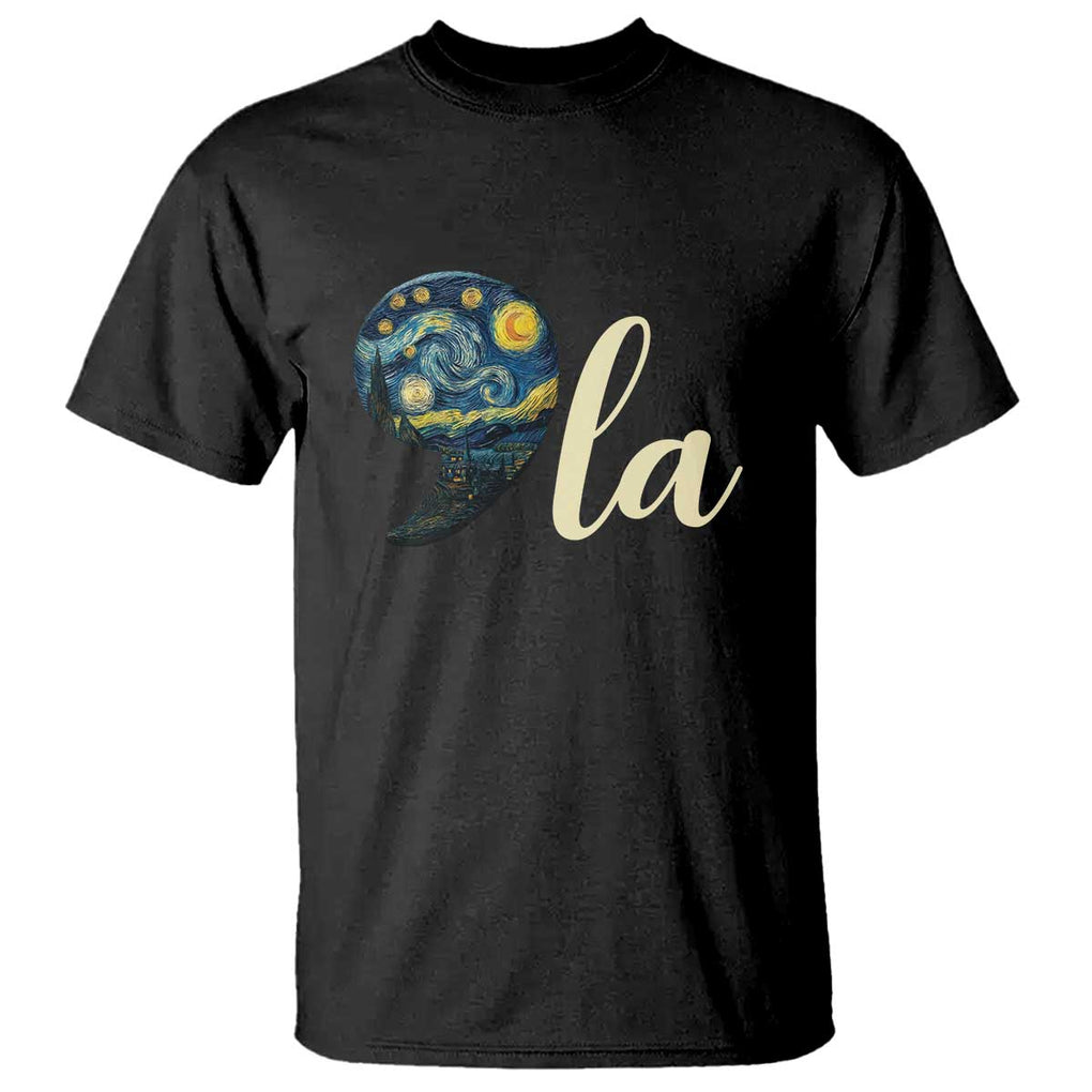 Comma La Harris T Shirt Kamala 2024 Starry Night Aesthetic TS09 Black Print Your Wear