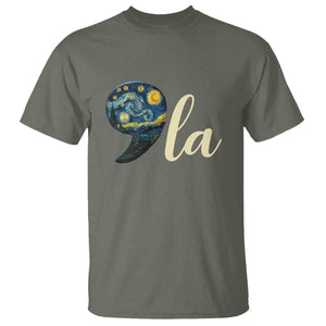 Comma La Harris T Shirt Kamala 2024 Starry Night Aesthetic TS09 Military Green Print Your Wear